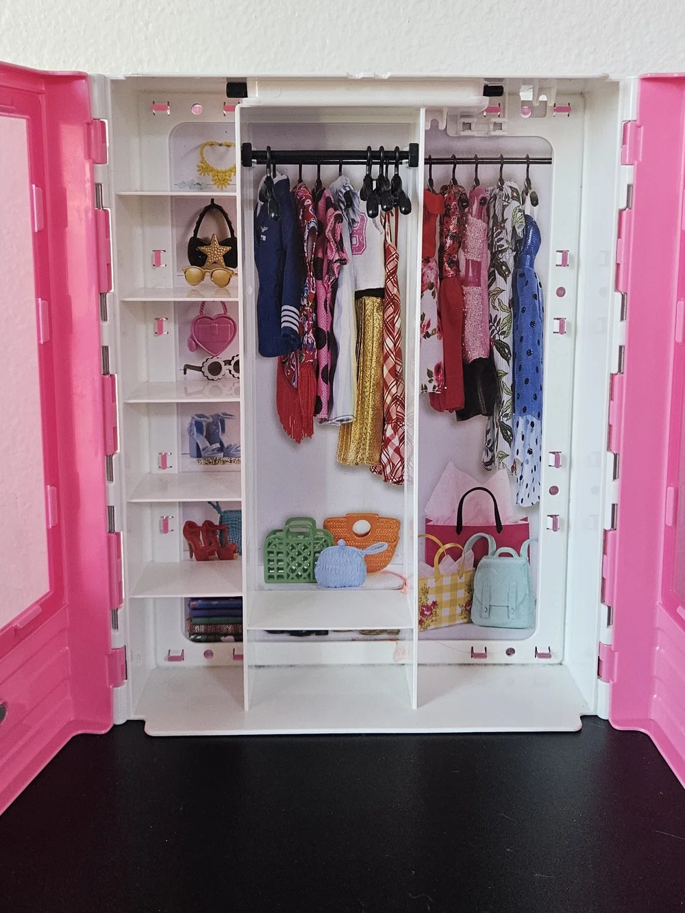 Barbie Pink Doll Closet Storage Organizer